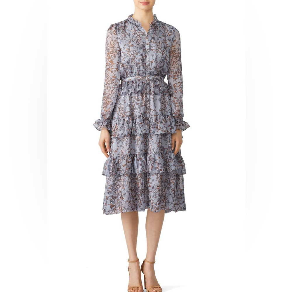 Slate & Willow Blue Floral Tiered Dress